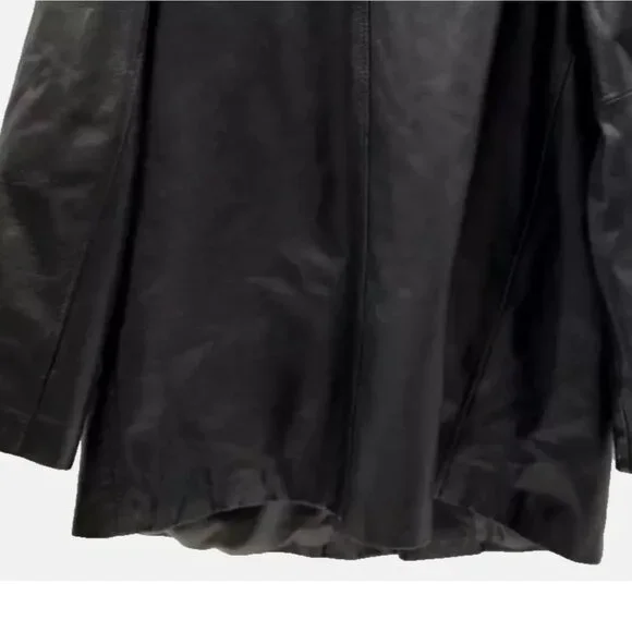 Vintage Y2K Banana Republic Leather Jacket L Blazer Men’s Moto Western Trench - Picture 7 of 10